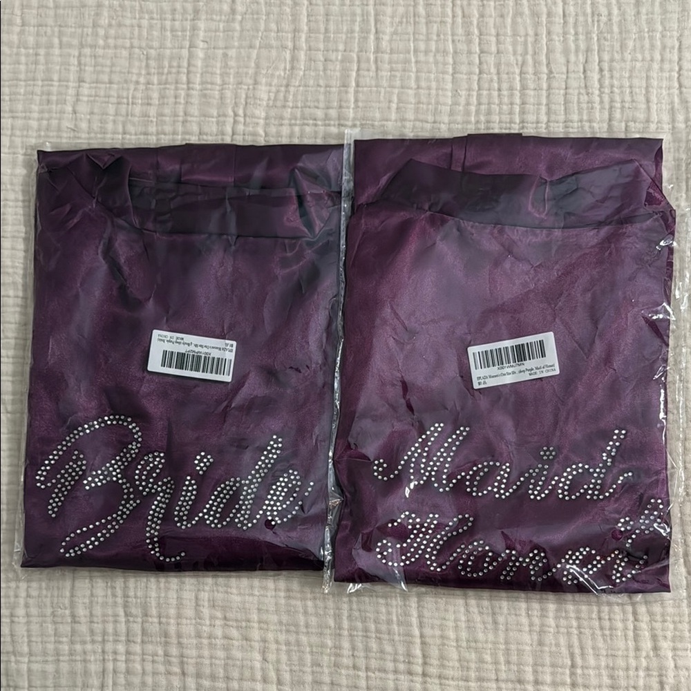 Purple Bride and Maid of Honor Robes